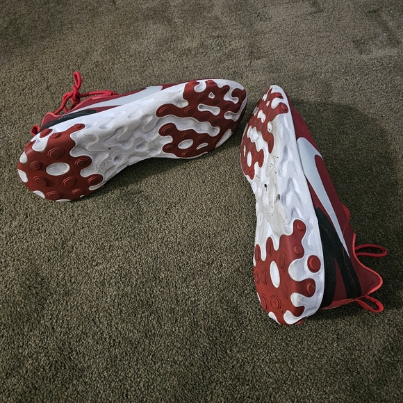 Nike React Red Black n White Mens Size 9 - Picture 4 of 5
